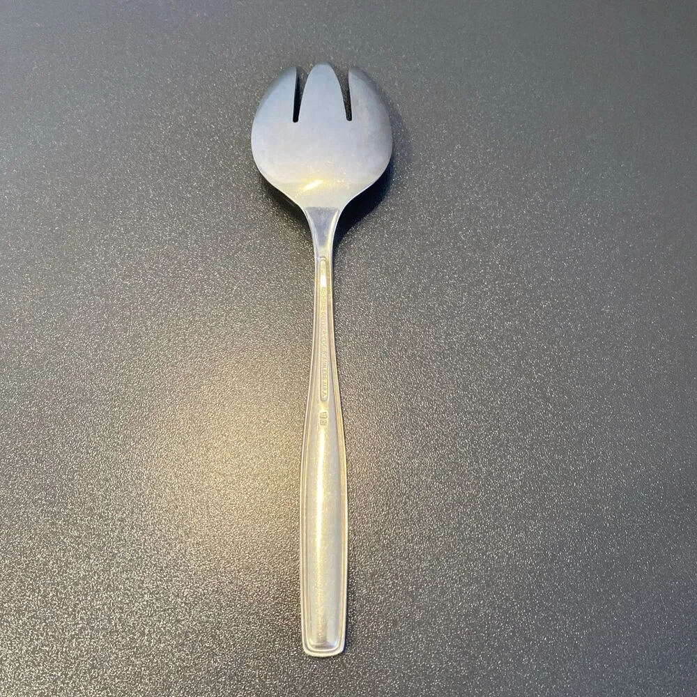 Vintage Rogers Cutlery Salad Fork Herringbone Textured Silverplate Flatware